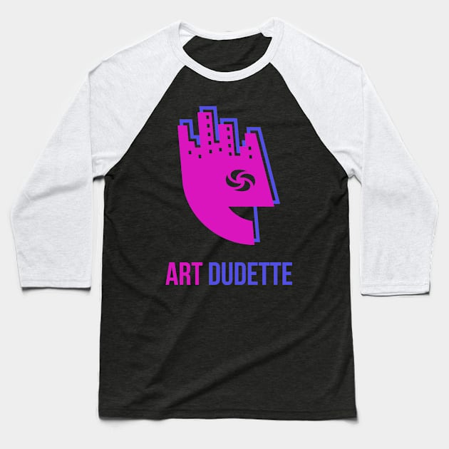 Art Dudette In Pink And Blue Baseball T-Shirt by yourartdude